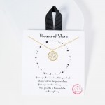 Wholesale dainty Chain Link Necklace Cubic Zirconia Studded Circle Pendant Gold