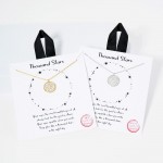 Wholesale dainty Chain Link Necklace Cubic Zirconia Studded Circle Pendant Gold