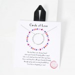 Wholesale dainty Chain Link Necklace Metal Circle Pendant Cubic Zirconia Details