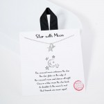 Wholesale dainty Chain Link Necklace Metal Moon Star Charms Gold Dipped Hypoalle