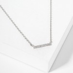 Wholesale dainty Chain Link Necklace Cubic Zirconia Bar Pendant L Extender L Mad