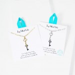 Wholesale paperclip Chain Link Necklace Metal Key Pendant Stainless Steel Tarnis