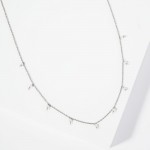 Wholesale dainty Chain Link Necklace Pearl Charms Stainless Steel Tarnish Resist