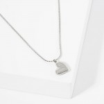 Wholesale dainty Chain Link Necklace Metal Heart Pendant Stainless Steel Tarnish