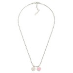 Wholesale gold Dipped Ball Chain Necklace Heart Pendants L Extender L Brass Base