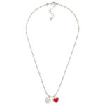 Wholesale gold Dipped Ball Chain Necklace Heart Pendants L Extender L Brass Base
