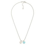 Wholesale gold Dipped Ball Chain Necklace Heart Pendants L Extender L Brass Base