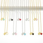 Wholesale gold Dipped Ball Chain Necklace Heart Pendants L Extender L Brass Base