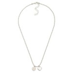Wholesale gold Dipped Ball Chain Necklace Heart Pendants L Extender L Brass Base