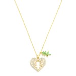 Wholesale dainty Chain Link Necklace Cubic Zirconia Heart Christmas Tree Pendant