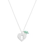 Wholesale dainty Chain Link Necklace Cubic Zirconia Heart Christmas Tree Pendant