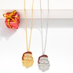 Wholesale dainty Chain Link Necklace Cubic Zirconia Santa Pendant L Extender L