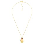 Wholesale dainty Chain Link Necklace Cubic Zirconia Santa Pendant L Extender L
