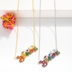 Wholesale dainty Chain Link Necklace Cubic Zirconia Believe Pendant L Extender L