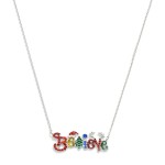 Wholesale dainty Chain Link Necklace Cubic Zirconia Believe Pendant L Extender L
