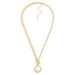 Wholesale square Chain Link Faceted Bead Necklace Toggle Clasp Reversible Coin
