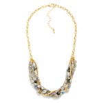 Wholesale chain Link Necklace Layered Faceted Bead Strands L Extender L