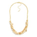 Wholesale chain Link Necklace Layered Faceted Bead Strands L Extender L