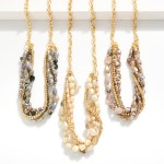 Wholesale chain Link Necklace Layered Faceted Bead Strands L Extender L