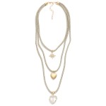 Wholesale layered Rhinestone Studded Rubber Necklace Cross Heart Pendants L Exte