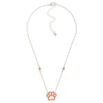 Wholesale chain Link Necklace Rhinestone Paw Print Pendant Rhinestone Stations L