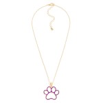 Wholesale chain Link Necklace Hollow Enamel Paw Print Pendant L Extender L