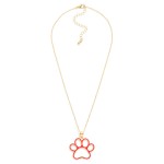 Wholesale chain Link Necklace Hollow Enamel Paw Print Pendant L Extender L