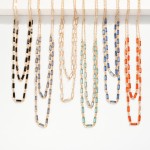 Wholesale layered Peanut Chain Link Necklace Glass Crystal Stations L Extender L