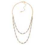 Wholesale layered Peanut Chain Link Necklace Glass Crystal Stations L Extender L