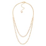 Wholesale layered Peanut Chain Link Necklace Glass Crystal Stations L Extender L