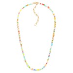 Wholesale beaded Necklace Faceted Beads Gold Square Beads L