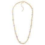 Wholesale metal Beaded Necklace Irregular Beads L Extender L