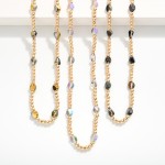 Wholesale metal Beaded Necklace Irregular Beads L Extender L
