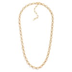 Wholesale circle Chain Link Necklace Horizontal Link Details L Extender L