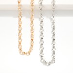 Wholesale circle Chain Link Necklace Horizontal Link Details L Extender L