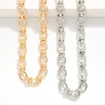 Wholesale chain Link Necklace Horizontal Link Details L Extender L