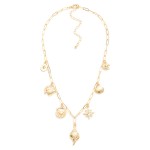 Wholesale paperclip Chain Link Charm Necklace Metal Beach Charms L Extender L