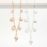 Wholesale paperclip Chain Link Charm Necklace Metal Beach Charms L Extender L