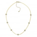 Wholesale pearl Beaded Necklace Metal Bubble Criss Cross Stations L Extender L