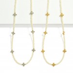 Wholesale pearl Beaded Necklace Metal Bubble Criss Cross Stations L Extender L