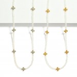Wholesale faceted Bead Beaded Necklace Metal Bubble Criss Cross Stations L Exten