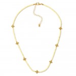 Wholesale stone Beaded Necklace Metal Bubble Criss Cross Stations L Extender L