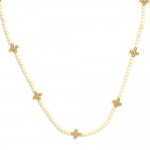 Wholesale stone Beaded Necklace Metal Bubble Criss Cross Stations L Extender L