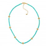 Wholesale stone Beaded Necklace Metal Bubble Criss Cross Stations L Extender L
