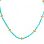 Wholesale stone Beaded Necklace Metal Bubble Criss Cross Stations L Extender L