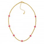 Wholesale metal Beaded Necklace Bubble Criss Cross Stations L Extender L