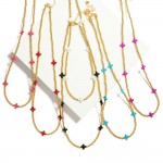 Wholesale metal Beaded Necklace Bubble Criss Cross Stations L Extender L