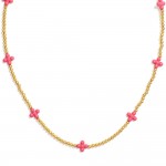 Wholesale metal Beaded Necklace Bubble Criss Cross Stations L Extender L