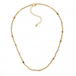 Wholesale metal Beaded Necklace Stone Beads L Extender L