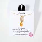 Wholesale dainty Chain Link Necklace Metal Bubble Initial Pendant Gold Dipped Hy